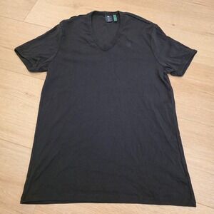 G-STAR‎ RAW | Mens Black Base V Neck Slim Fit Short Sleeve T Shirt | Size XL